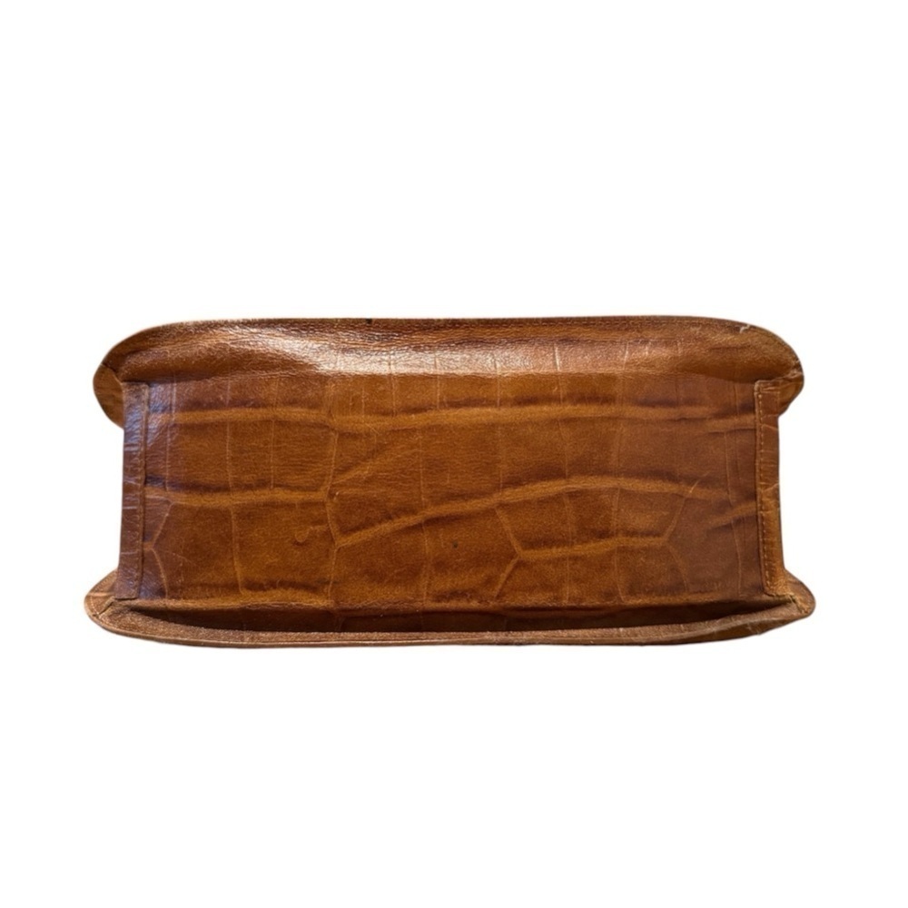 Krizia | Vintage Leather Crocodile Print Shoulder Bag Brown - Picture 5 of 11